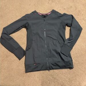 Koi Gray Zip-Up scrub Jacket size xs